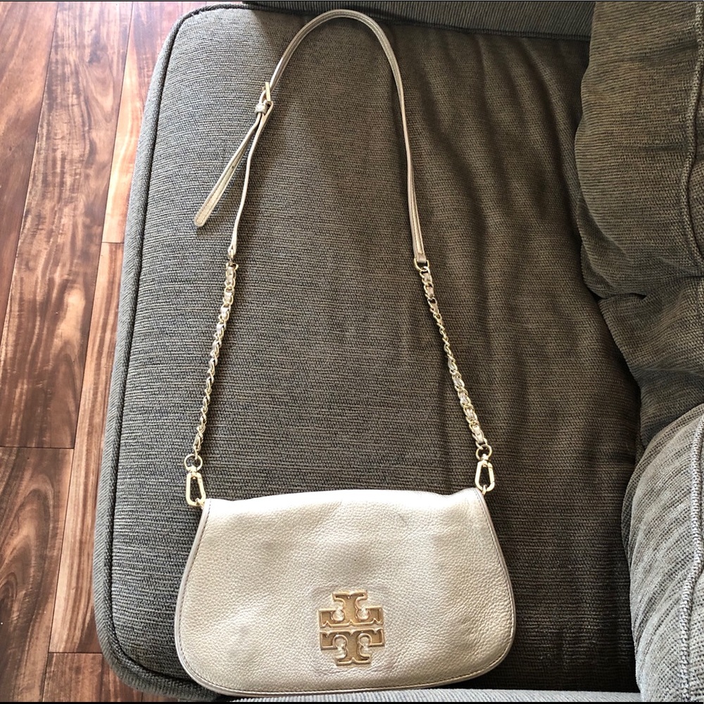 Auth Tory Burch Metallic Gold Crossbody Bag Purse - Picture 1 of 15